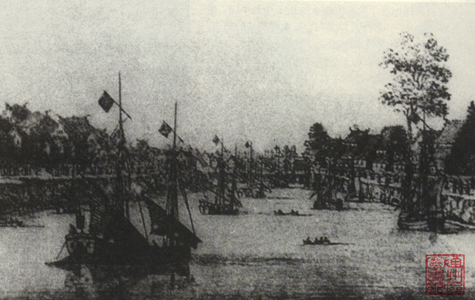 荷兰使节经运河入京时所绘的运河图