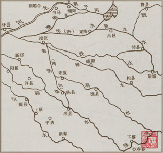 战国鸿沟水系形势图，引自邹逸麟《中国历史地理概述》